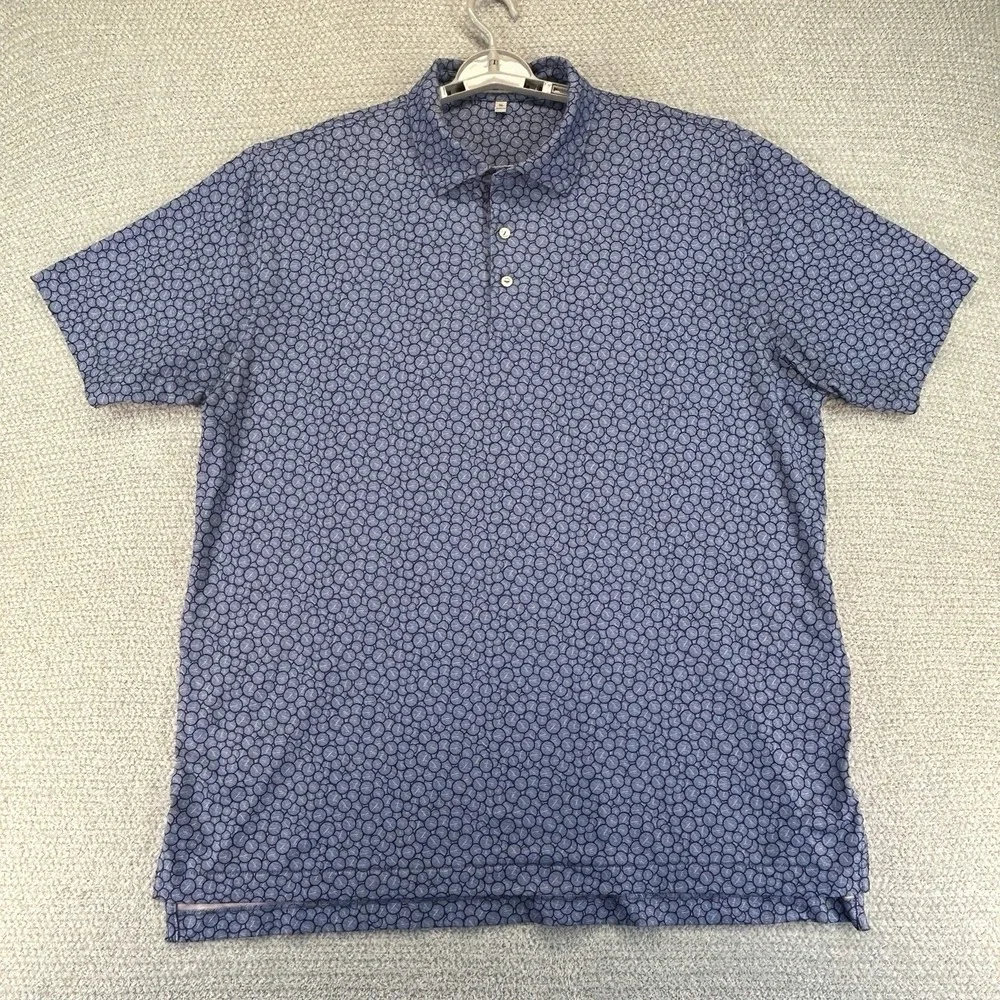 Peter Millar Polo Shirt Mens XL Blue Runner Performance Jersey Summer Comfort - Picture 1 of 16